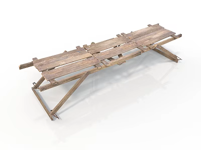 Industrial Equipment Wooden Folding Workbench With Metal Frame For Industrial Use 3d model
