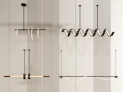 Modern Contemporary Pendant Lights With Spiral Circular Linear Design For Interior Decor 3d model