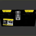 Blue and Yellow Hard Case Toolbox With Twin Lids Secure Lock Design 3d model