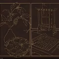 Intricate Wooden Carvings With Vase Leaves Birdcage And Tray Design Elements