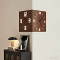 Modern Square Wooden Wall Clock With Clear Number Display For Home Decor
