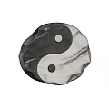 Outdoor Landscape Sculpture With Stone Yin Yang Symbol And Natural Texture