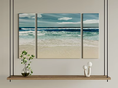 Modern Landscape Painting Decorative Painting Texture Painting Vase Flower Art Fruit Plate 3d model