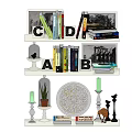 Decorative Ornament Set With Alphabet Letters Books Photo Frames Glass Cloches Candles And Deer Figurine