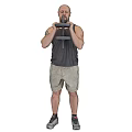 Sports men exercise action dumbbell shoulder exercise 3d model