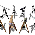 Commercial Equipment Featuring Different Models of Telescopes With Stable Tripod Stands