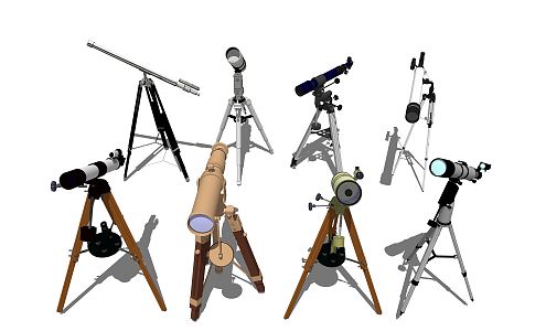 modern telescope astronomical telescope 3d model