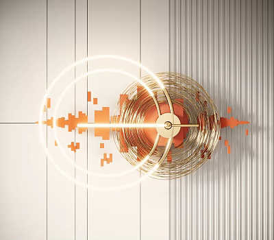 Elegant Modern Gold Circular Wall Decor With Illuminated Geometric Lines And Hanging Structure 3d model