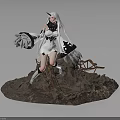 Anime Figure Display Base Featuring Rock Surface And Twisted Branches