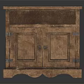 Wooden Vintage Style Entryway Cabinet and Side Cabinet with Double Doors and Scalloped Base