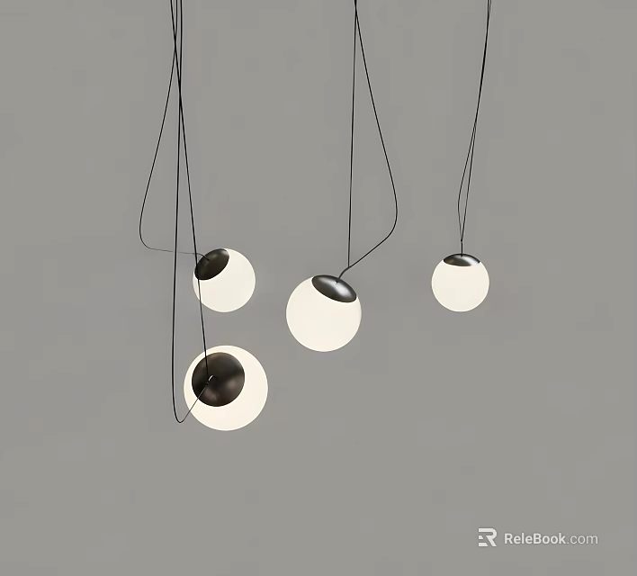 Modern Multiple Spherical Pendant Chandeliers with Elegant Hanging Design for Interior 3d model 