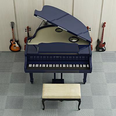 Jane European Musical Instrument Piano Guitar Music 3d model