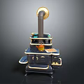 Antique Cast Iron Stove With Multi Tiered Structure Chimney Pipe And Brass Decorative Details