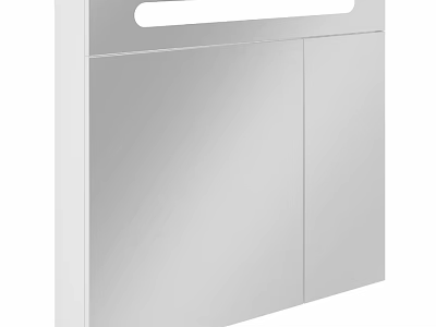 White Modern Mirror Cabinet With Double Door Design And Top Opening 3d model