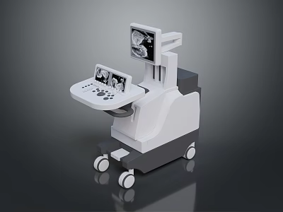 Industrial Equipment With Display Screen Control Panel And Rolling Wheels For Mobility 3d model