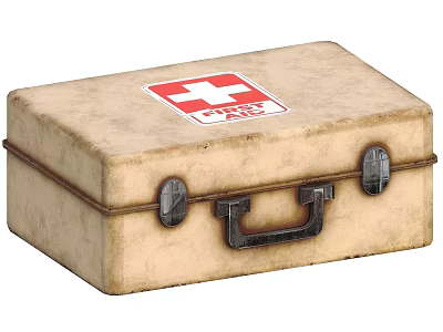 Medical Device Portable First Aid Kit with Red Cross Logo for Emergency Medical Supplies 3d model
