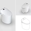 White Smart Toilet With Modern Design And Sleek Appearance In Detailed Views