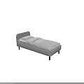 Modern Single Bed With Upholstered Headboard Light Gray Frame White Pillows And Striped Blanket