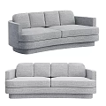 Modern Gray Fabric Sectional Sofa with Comfortable Seats and Contemporary Design 3d model