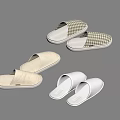 Comfortable Indoor Slippers with Houndstooth Pattern Beige and White Various Soft Styles