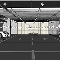 Modern Indoor Parking Garage With Clear Parking Lines Bright Lights And Parked Car