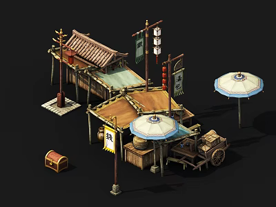 Chinese Booth 3d model
