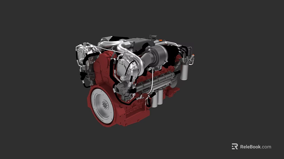High Performance Yacht Engine With Industrial Design And Mechanical Components 3d model 