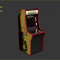 PAC-MAN Themed Retro Arcade Gaming Machine With Yellow Cabinet Screen Display And Cartoon Graphics