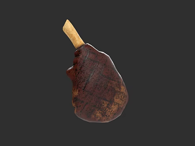 Delicious Chocolate Ice Cream Bar With Wooden Stick And Textured Surface 3d model