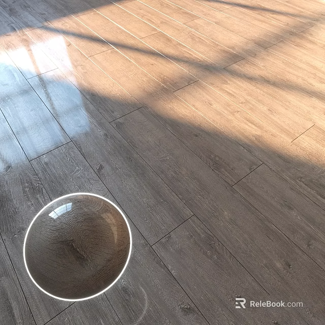 Modern Kitchen Wooden Floor With Shiny Surface And Natural Wood Texture 3d model 
