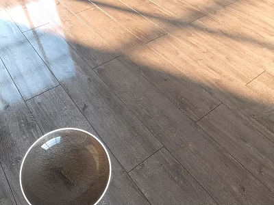Modern Kitchen Wooden Floor With Shiny Surface And Natural Wood Texture 3d model