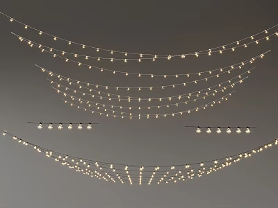 Decorative String Lights Hanging With Warm White Bulbs For Indoor Outdoor Use 3d model