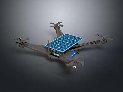 Solar Powered Drone With Multiple Propellers And Efficient Solar Panel System 3d model