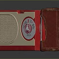 Vintage Electronic Radios with Red Brown Grille Round Knobs and Epic Design