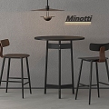 Leisure Table and Chair Negotiation Table and Chair Bar Stool 3d model