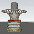 Elegant Modern Multi tiered Display Shelf with Circular Tiers for Product Showcase Design
