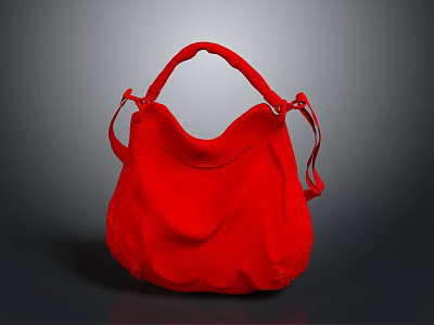 Trendy Red Handbag For Daily Use With Comfortable Handle And Stylish Design 3d model