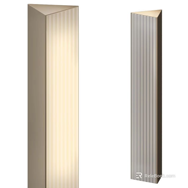 Contemporary Striped Wall Lamp Styles In Beige Silver And Gray Hues 3d model 