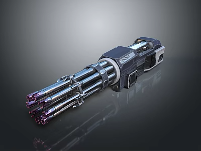 Modern Multi Barrel Tactical Weapon With Metallic Sleek Design And Advanced Firearm Features 3d model