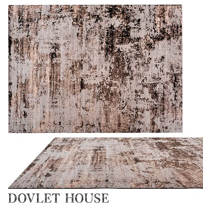 Square Area Rug With Textured Pattern In Neutral Brown And Beige Tones 3d model