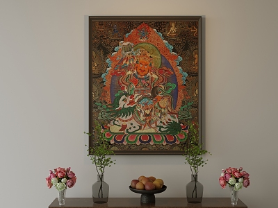 Tibetan Thangka Huang Caishen Hanging Painting model