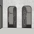 Hotel Restrooms Entrance Design With Ladies And Gents Signs And Accessible Facility