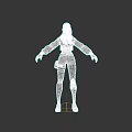 Female Game Movie Character In Red Plaid Top Tight Pants Cap Black Gloves White Shoes