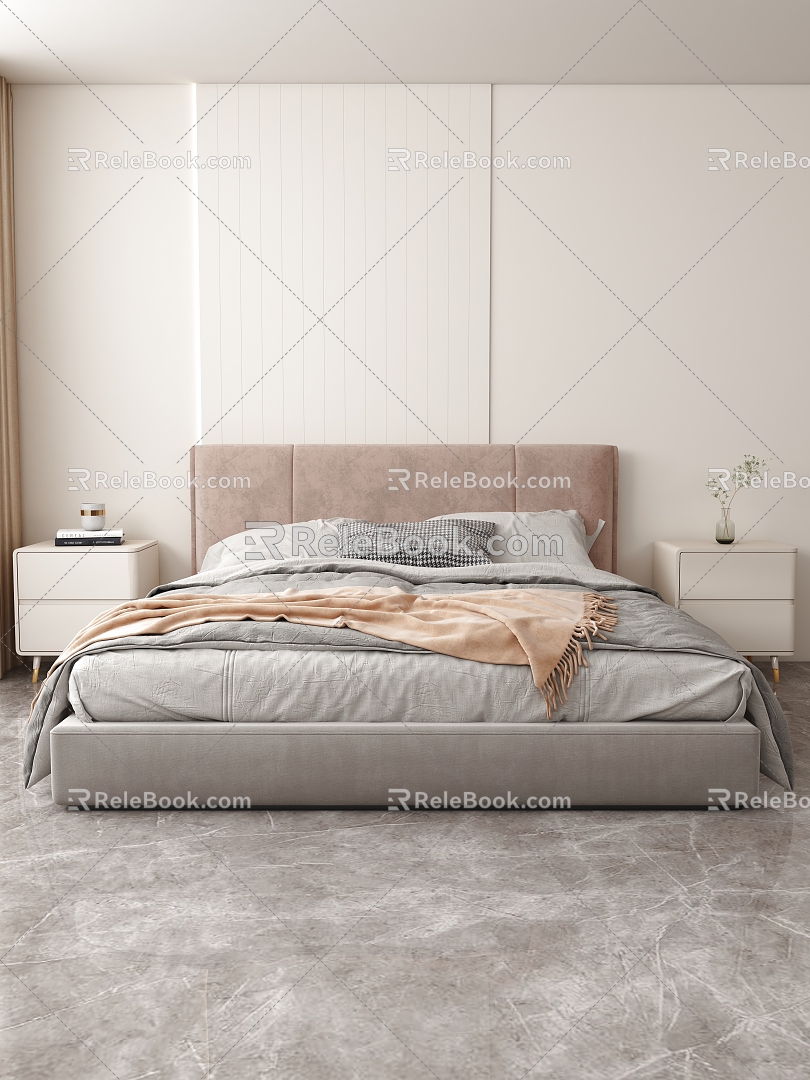 Cream wind bedroom bedding model