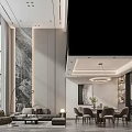 Spacious Loft Living Room With Large Windows Sofa And Dining Area