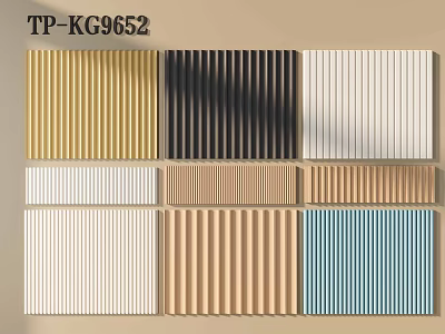 Modern Decorative Wall Panels With Various Colors And Striped Patterns Design 3d model