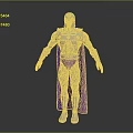 3D Rendered Armored Warrior Character With Silver Helmet Purple Cape And Muscular Build