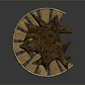 Unique Wooden Sculpture With Tree Stump Base And Curved Staircase Design