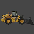 Yellow Heavy Duty Loader With Front Bucket Large Tires And Operator Cab