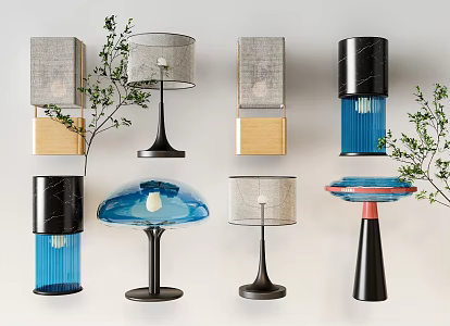 Creative Changhong Glass Table Lamp Combination Art Table Lamp Glass Table Lamp Bedside Bedroom Table Lamp Combination 3d model